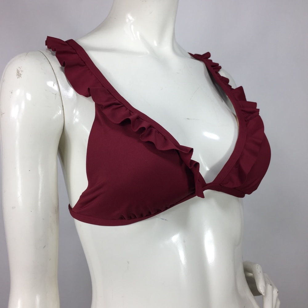 Chelsea28 Ruffle Triangle Cross Back Bikini Top - Picture 4 of 9